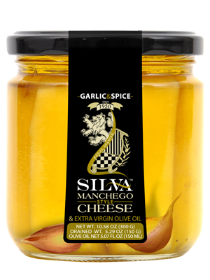 SILVA MANCHEGO STYLE CHEESE IN OLIVE OIL GARLIC & SPICE